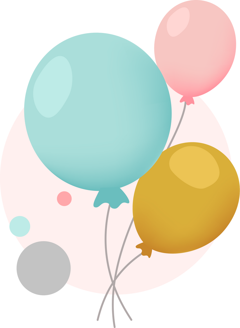 Colorful balloon birthday illustration
